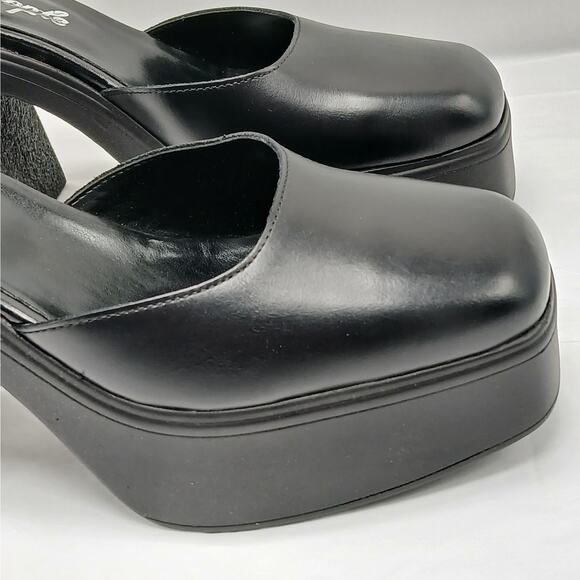 $168 Free People Gwen Mary Jane Platform Pumps Women 9.5 Black Chunky Heel Shoes - Picture 5 of 14